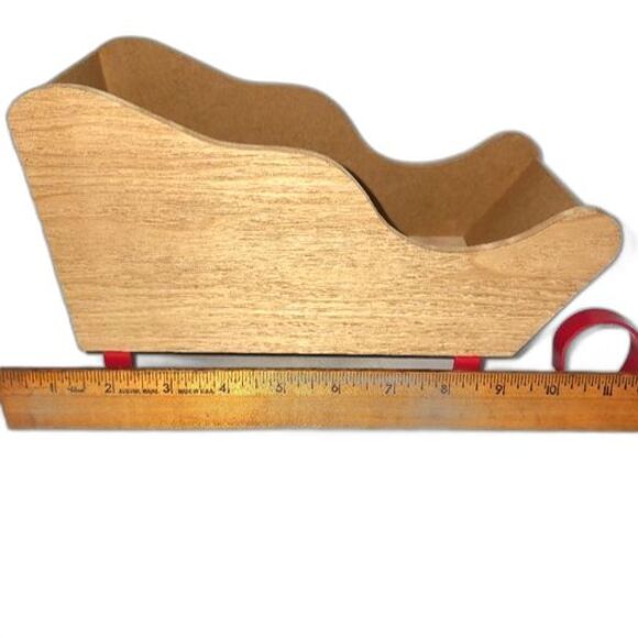 Holiday Decor Bundle of Wood & Metal Sled and Christmas Tree Chalkboard - Picture 6 of 9